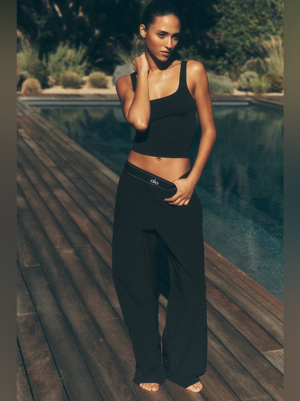 Alo Suit Up Wide Leg Trouser Black Small